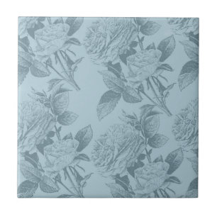 Vintage blaue Rose Fliese