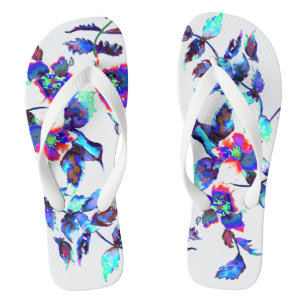Vintage blaue Rose Flip Flops