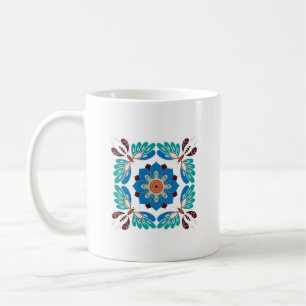 vintage blaue Schmetterlinge und Rosette Kaffeetasse