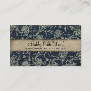 Vintage blaue Shabby Chic-Geschäfts-mit Visitenkarte