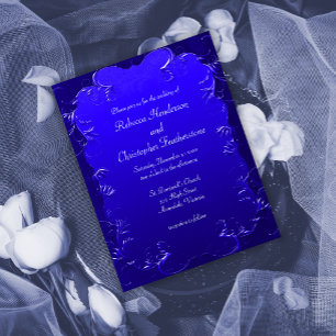 Vintage blaue stilvolle Hochzeitseinladung Postkarte
