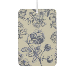 Vintage Blaue Toile-Botanische Florale Antiquität Autolufterfrischer