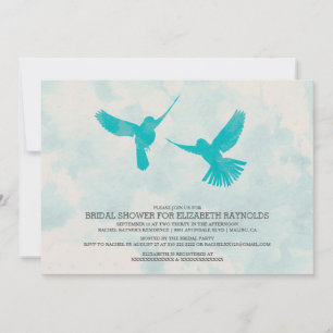 Vintage Blaue Vogel Hochzeitsshower-Einladungen Einladung