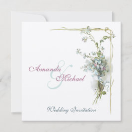 Vintage blaue wedding Vergissmeinnichte Einladung