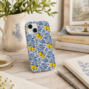 Vintage Blaue Zitronen-Botanik-Muster Case-Mate iPhone Hülle