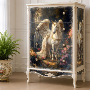 Vintage Blauer Geflügelter Pegasus Griechische Myt Seidenpapier