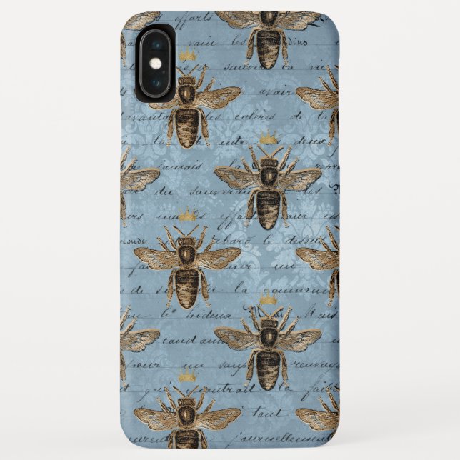 Vintage Blauer Honigbiene Case-Mate iPhone Hülle (Rückseite)