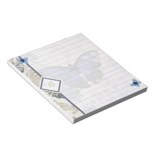 Vintage-blauer Schmetterlings-Notizblock Notizblock