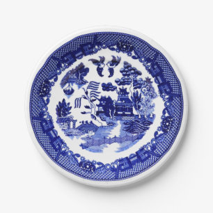 Vintage Blauer Wildpattern ca. 1790 Pappteller