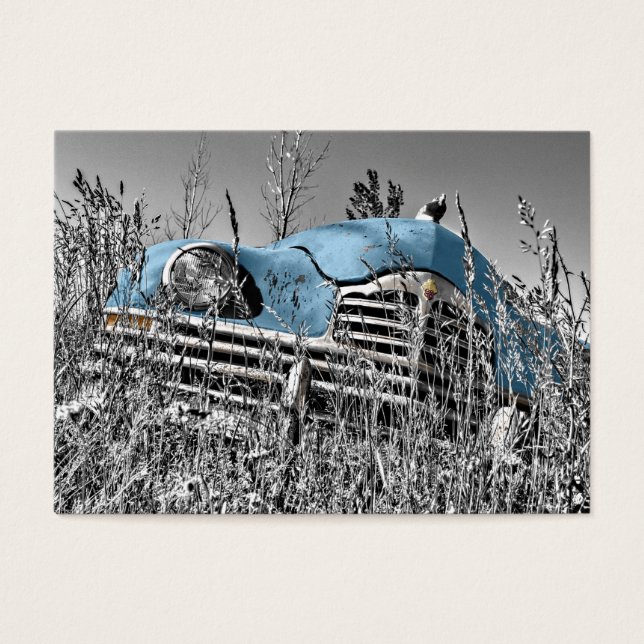 vintage blaues Auto (Vorderseite)