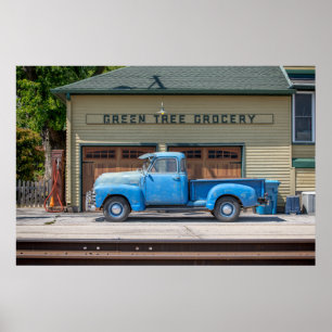 Vintage-Blaues-Chevy-Plakat Poster