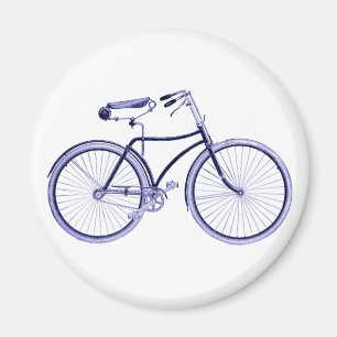 Vintage Blaues Fahrrad Magnet