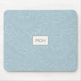 Vintage Blaues Rittersporn-Blumenmuster-Monogramm Mousepad