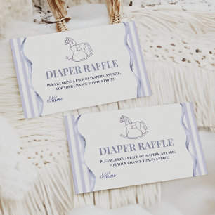 Vintage Blaues Schaukelpferd Baby Shower Windel Begleitkarte
