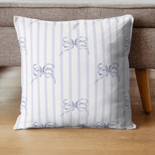 Vintage Blaues Schleifen-Jungen-Schaukelpferd-Baby Kissen