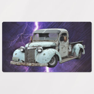 Vintage Blaulastwagen Etiketten