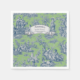 Vintage bläulich-grüne Toilette mit Joule-Dusche Serviette
