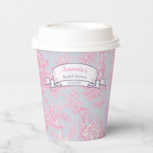Vintage bläulich-rosa Dusche Pappbecher