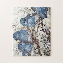 Vintage Blauvogeldarstellung Puzzle