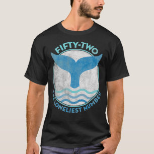 Vintage Blauwellendesign mit Finne und 52 einsamen T-Shirt