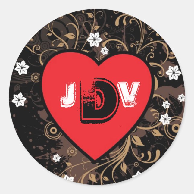 Vintage Blick-Felsen-u. Rollenmusik-Themed Runder Aufkleber (Vorderseite)