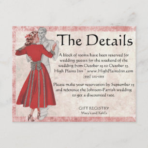 Vintage Blick-Tanzen-Paare Begleitkarte