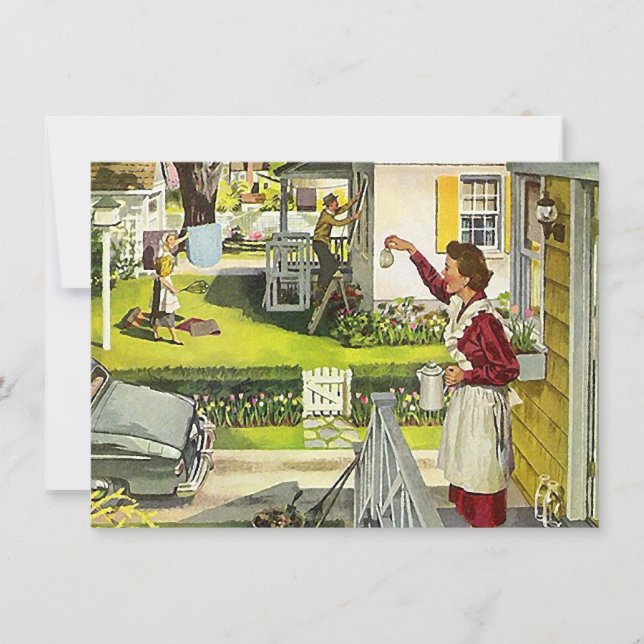 Vintage Block-Party-Nachbar-offenes Haus-Einladung Einladung (Vorderseite)