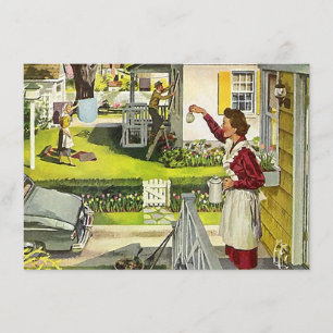 Vintage Block-Party-Nachbar-offenes Haus-Einladung Einladung