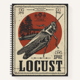 Vintage Blockbelegung   Insektenportrait Notizbuch