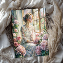 Vintage blonde Rosa-Bäuche, gemütliches Fenster