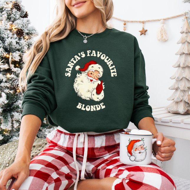 Vintage Blondine des Weihnachtsmanns Sweatshirt (Von Creator hochgeladen)