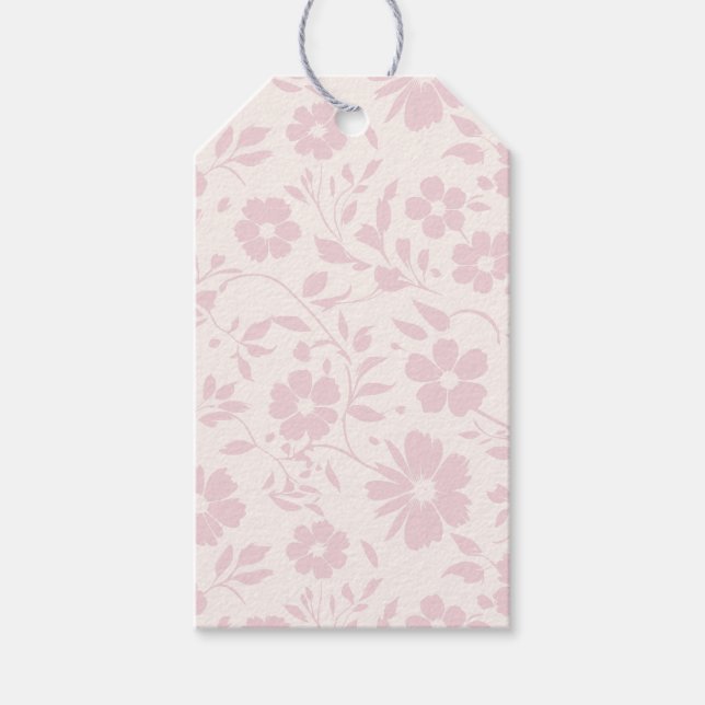 Vintage Bloom Blush Rosa - Neutral Geschenkanhänger (Vorderseite)
