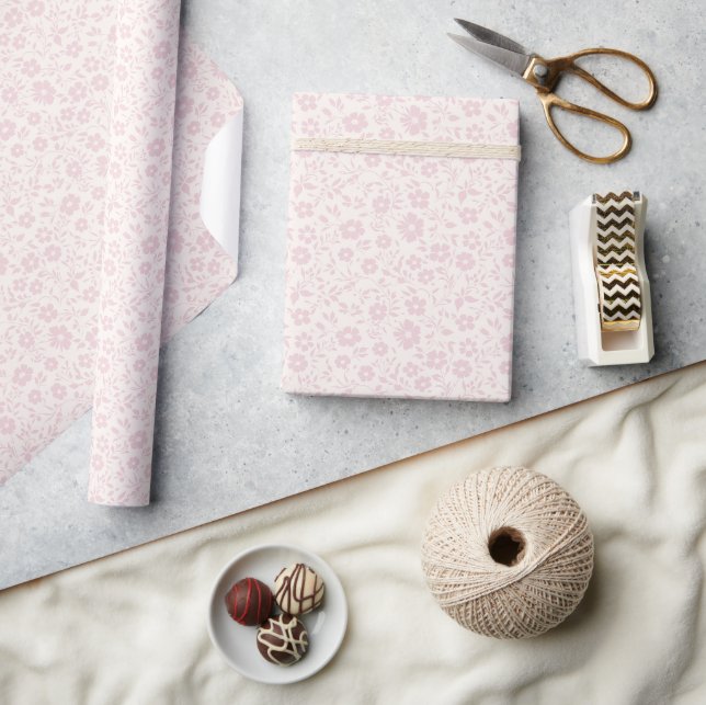 Vintage Bloom Blush Rosa - Neutral Geschenkpapier (Kunsthandwerk)