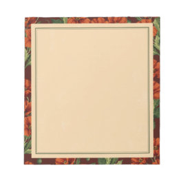 Vintage Bloom Crimson Poppies Notizblock