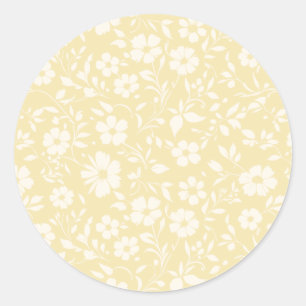Vintage Bloom Neutral - Buttercreme Runder Aufkleber