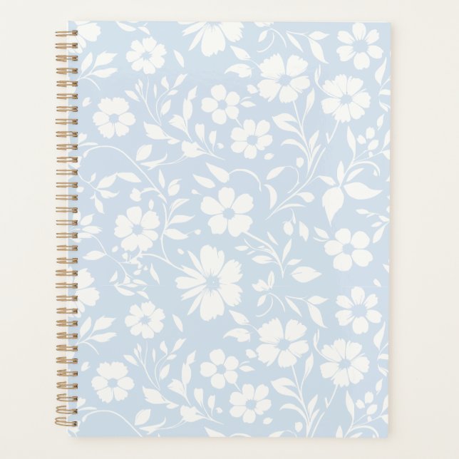 Vintage Bloom Neutral - Puderblau Planer (Vorderseite)
