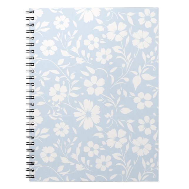 Vintage Bloom Neutral - Pulverblau Notizblock (Vorderseite)