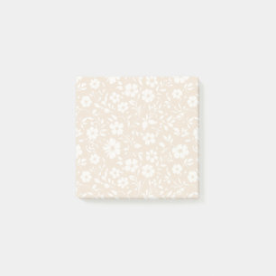 Vintage Bloom Neutral - Soft Leinen Post-it Klebezettel