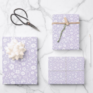 Vintage Bloom Neutral - Staubiges Lavendel Geschenkpapier Set