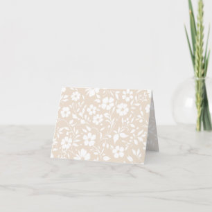 Vintage Bloom Neutral - Weiches Leinen Dankeskarte