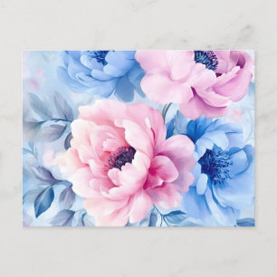 Vintage Bloom Pastell-Blüten Aquarell Feiertagspostkarte
