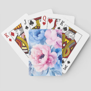 Vintage Bloom Pastell-Blüten Aquarell Spielkarten