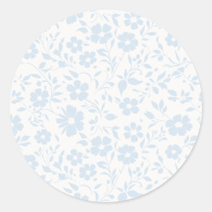 Vintage Bloom Powder Blue - Neutral Runder Aufkleber