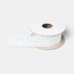 Vintage Bloom Powder Blue - Neutral Satinband