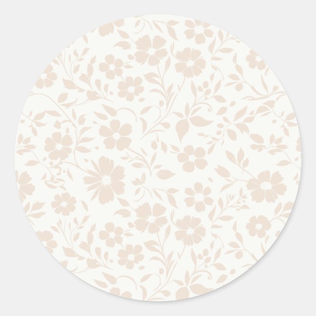 Vintage Bloom Soft Linen - Neutral Runder Aufkleber (Vorderseite)