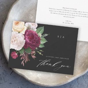 Vintage Blooms Blumen Hochzeit Danke Karte