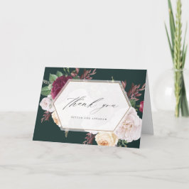 Vintage blooms floral wedding thank you card karte
