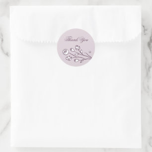 Vintage Blooms Wedding Closure Sticker - Lila