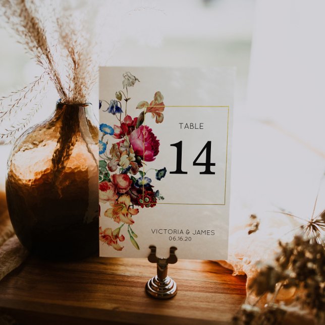 Vintage blorale Personalisierte Tischnummer (Von Creator hochgeladen)