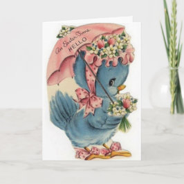 Vintage Blue Bird Osterkarte Feiertagskarte